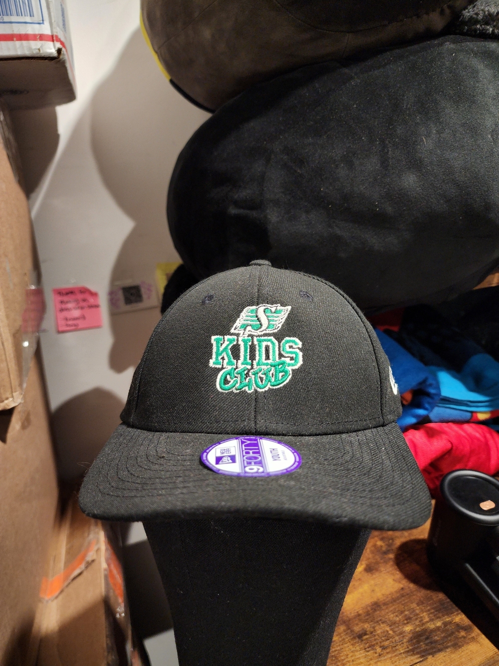 Black 'Kids Club' Embroidered Cap Saskatchewan Roughriders